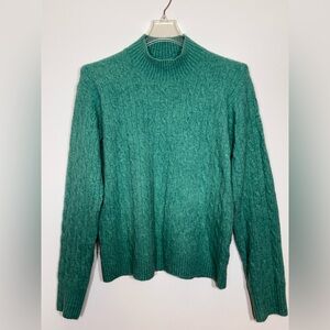 J. Crew Green Extra Soft Cable Knit Women's Sweater Cozy Size M